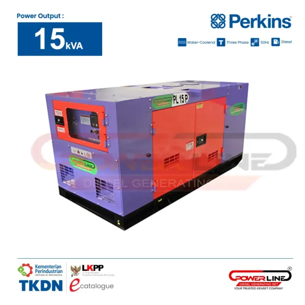 genset perkins 15kva 12000 watt silent